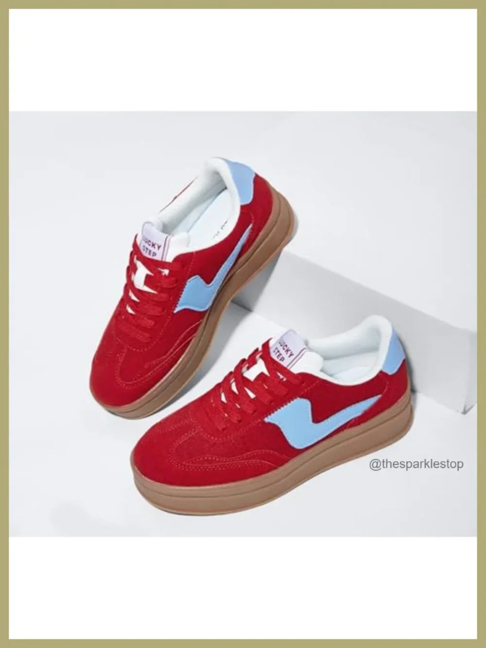 Women's Platform Fashion Sneakers Thick Sole Faux Leather Suede Lace-Up
